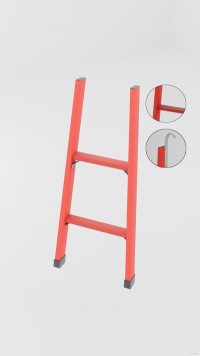 ЛСПД-1,0АК односекционная диэлектрическая стеклопластиковая лестница, абразивное покрытие ступеней, крюки h=1000мм, ступ.2