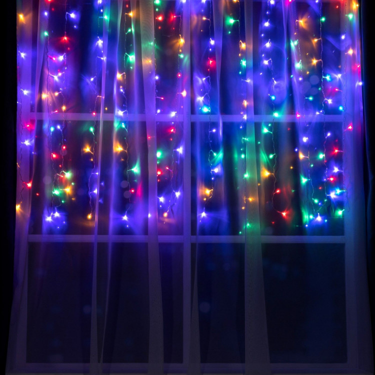 Гирлянда «Занавес» 1.5 × 1 м, IP20, прозрачная нить, 180 LED, свечение мульти, 8 режимов, 220 В 