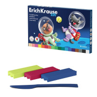 Пластилин 18 цветов, 324 г, ErichKrause  Kids Space Animals , со стеком, в картонной упаковке