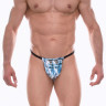 Мужские трусы-стринги с голубым принтом
