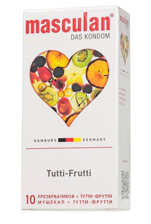 Презервативы Masculan Tutti-Frutti с фруктовым ароматом - 10 шт. 
