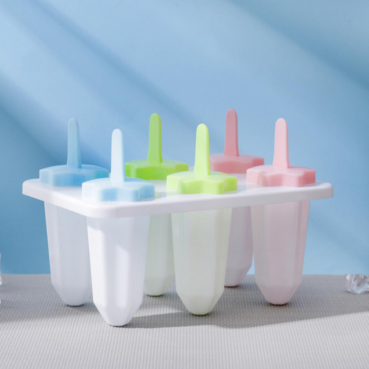 Форма для мороженого «Звезда», 6 ячеек, цвет МИКС 