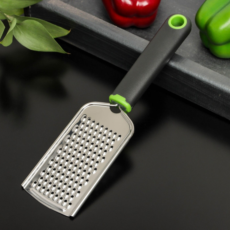 Тёрка мелкая Доляна Lime, 22,8 см, цвет чёрно-зелёный 