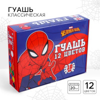 Гуашь 12 цветов по 10 мл, Человек-Паук-