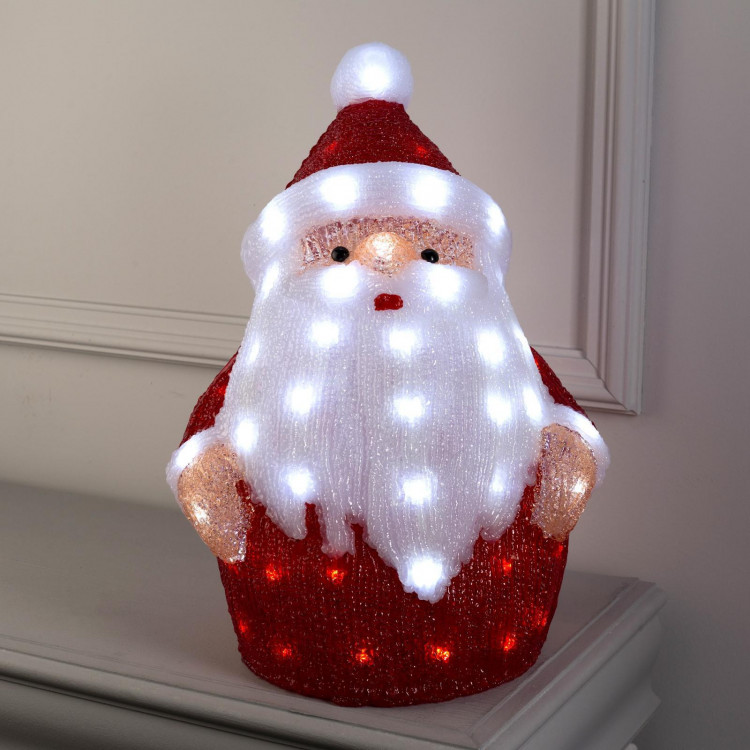 Светодиодная фигура «Дед Мороз» 33 × 47 × 20 см, акрил, 40 LED, 220 В, свечение белое 