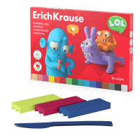 Пластилин 16 цветов, 288 г, ErichKrause  Jolly Friends , со стеком, в картонной упаковке