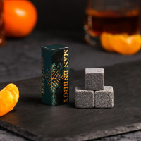 Новый год. Новогодний набор камней для виски Man energy, 3 шт