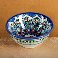 Пиала Риштанская Керамика  Узоры , 11 см, большая, микс.