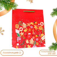 Новый год. Пакет подарочный  Новогодние сладости , 26 х 32 х 12 см.