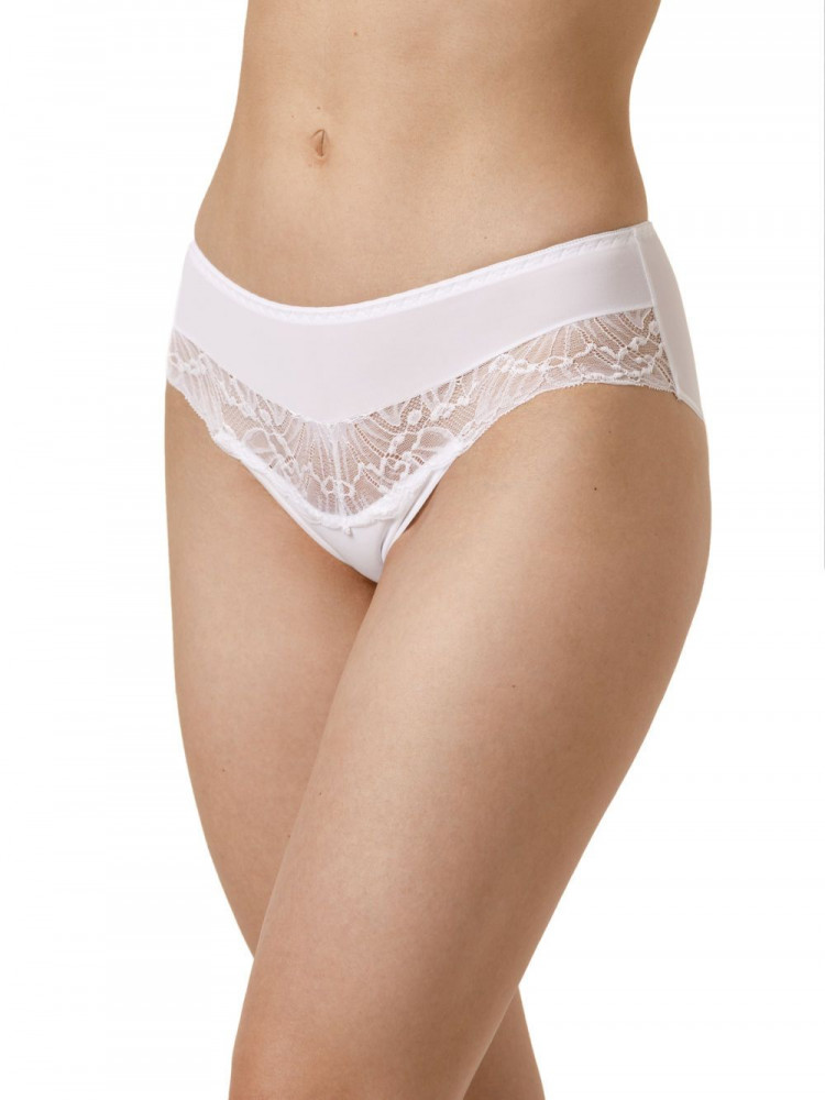 Трусики-слипы из микроволокна с кружевной вставкой 