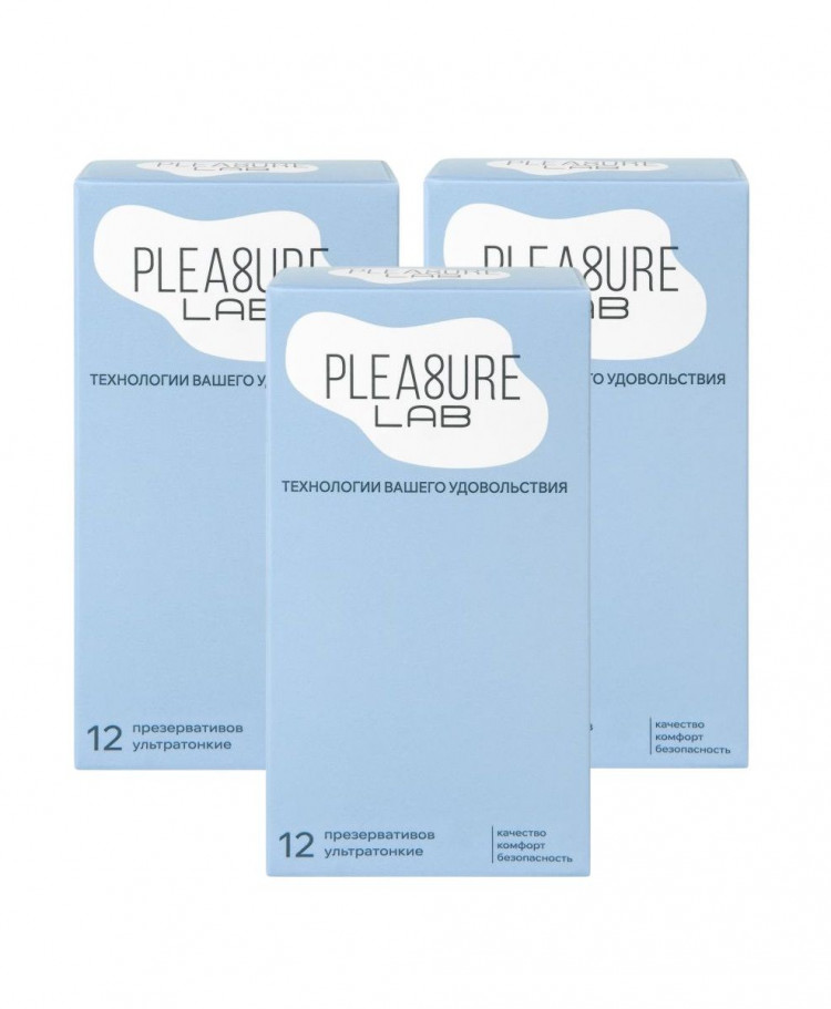 Набор из 3 упаковок ультратонких презервативов Pleasure Lab (по 12 шт.) 