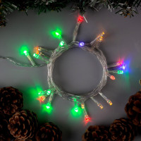 Гирлянда «Нить» 2.5 м, IP20, прозрачная нить, 25 LED, свечение RG/RB, мигание, 220 В