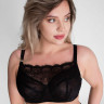 Бюстгальтер-топ с сетчатыми мягкими чашками +size и гипюром поверх