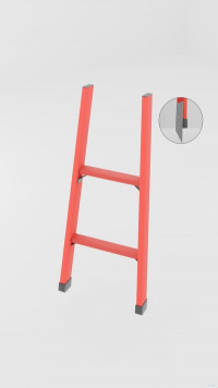 ЛСПД-1,0МГ односекционная диэлектрическая стеклопластиковая лестница, металлические оконцеватели (Мягкий грунт) h=1000мм, ступ.2