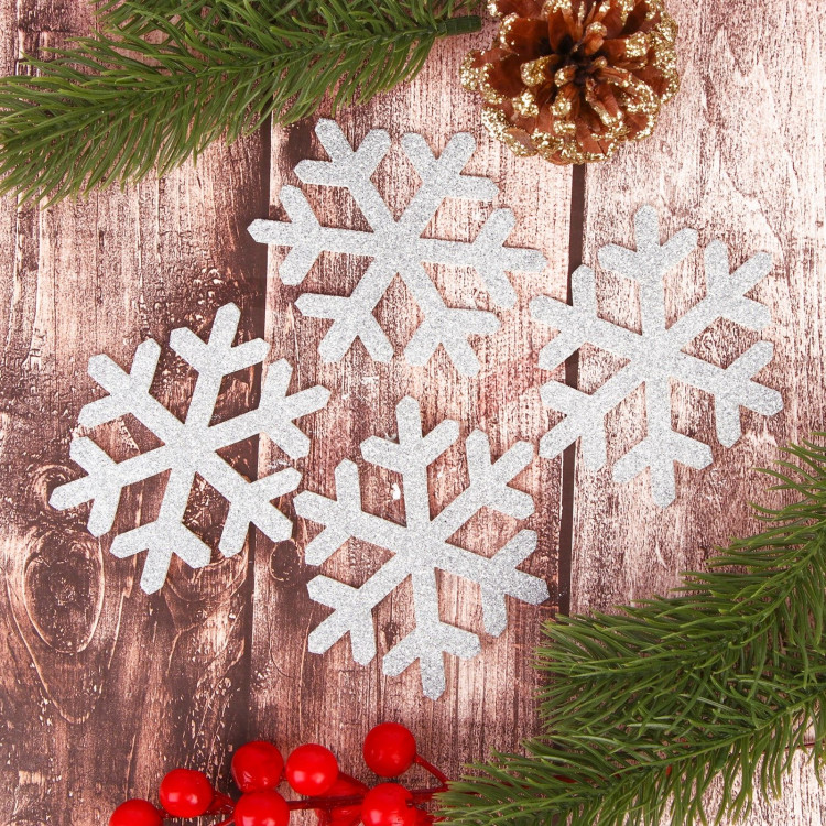 Новый год! Декор «Снежинки», набор 4 шт. 