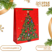 Новый год. Пакет подарочный, ламинированный,  Ёлка ,31 х 40 х 11,5 см.