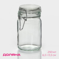 Стеклянная банка для сыпучих продуктов с бугельным замком «Оптима» (250 мл.)