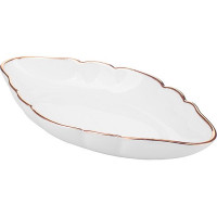 Селедочница;фарфор;,L=170,B=88мм;белый,золотой