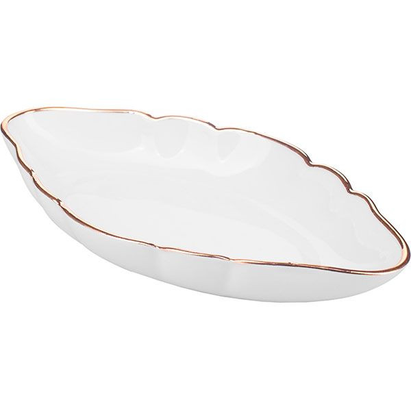 Селедочница;фарфор;,L=170,B=88мм;белый,золотой 