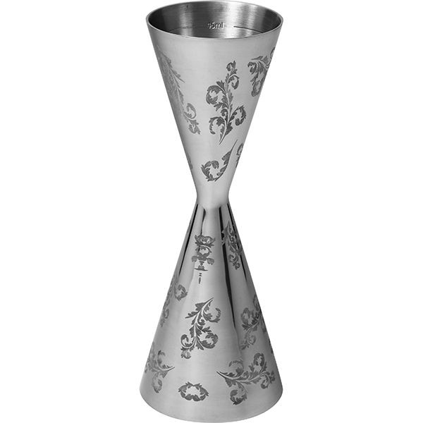Джиггер «Пробар Премиум Мотиво» 60/90 мл с орнаментом;сталь нерж.;D=52/59,H=155мм;серебрист. 