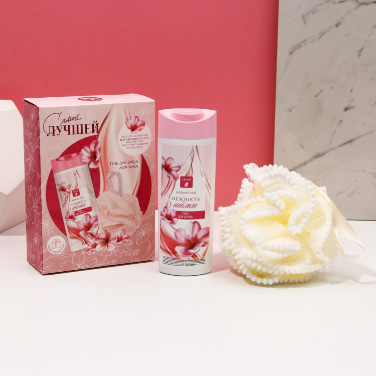 Подарочный женский набор «Самой лучшей»: гель для душа и мочалка 