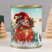 Носки в банке  Жду волшебства  (внутри носки женские,цвет белый)