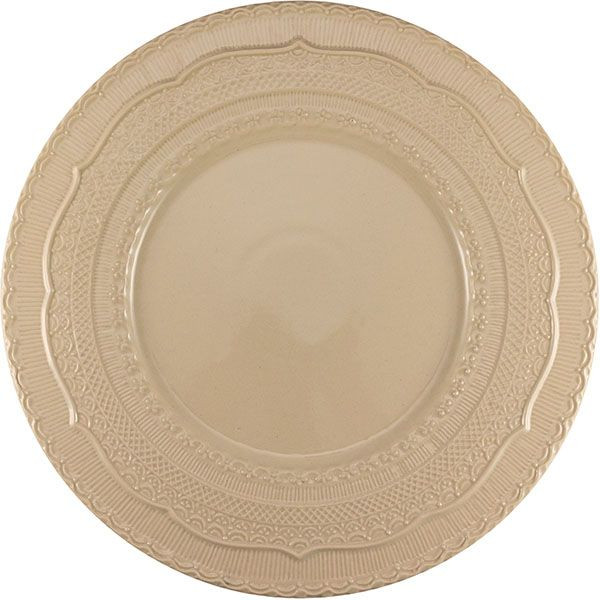 Блюдо «Скалистос»;керамика;D=33,H=3см;бежев. 