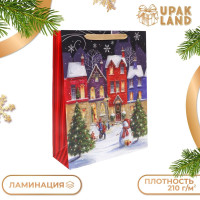 Новый год. Пакет подарочный, ламинированный,  Праздник во дворе ,31 х 40 х 11,5 см.