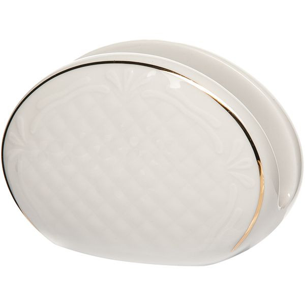 Салфетница «Афродита»;фарфор;,H=7,L=10,B=4см;белый,золотой 