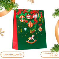 Новый год. Пакет подарочный  Лошадка , 26 х 32 х 12 см.