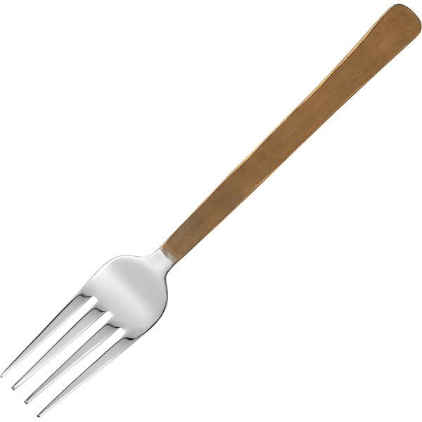 Столовая вилка «Концепт №9» с золотистой ручкой - 21 см. 