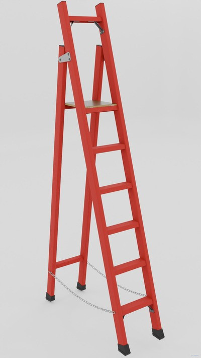 ССД-2,0 с симметричной опорой диэлектрическая стеклопластиковая стремянка, h=2850мм, h рабочей площадки=2000мм, ступ.6 