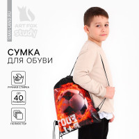 Мешок для обуви «Футбол»  полиэстер, размер 30 х 40 см_