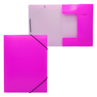 Папка на резинке А4, 500 мкм, Calligrata  Neon , корешок 30 мм, неоновая, розовая