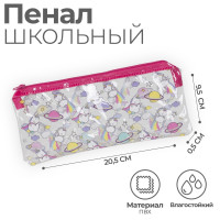 Пенал мягкий 1 отделение, 95 х 205 мм, плоский, ПВХ, Calligrata  Единорог 