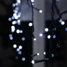 Гирлянда «Бахрома» 3 × 0.6 м, IP44, УМС, тёмная нить, 160 LED, свечение белое, 220 В