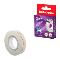 Клейкая лента канцелярская, 12 мм х 33 м, ErichKrause  Handy tearable , усиленная, отрывается руками, в коробке, с европодвесом