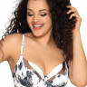 Купальный бюстгальтер plus size с контрастным рисунком и вставками под медь