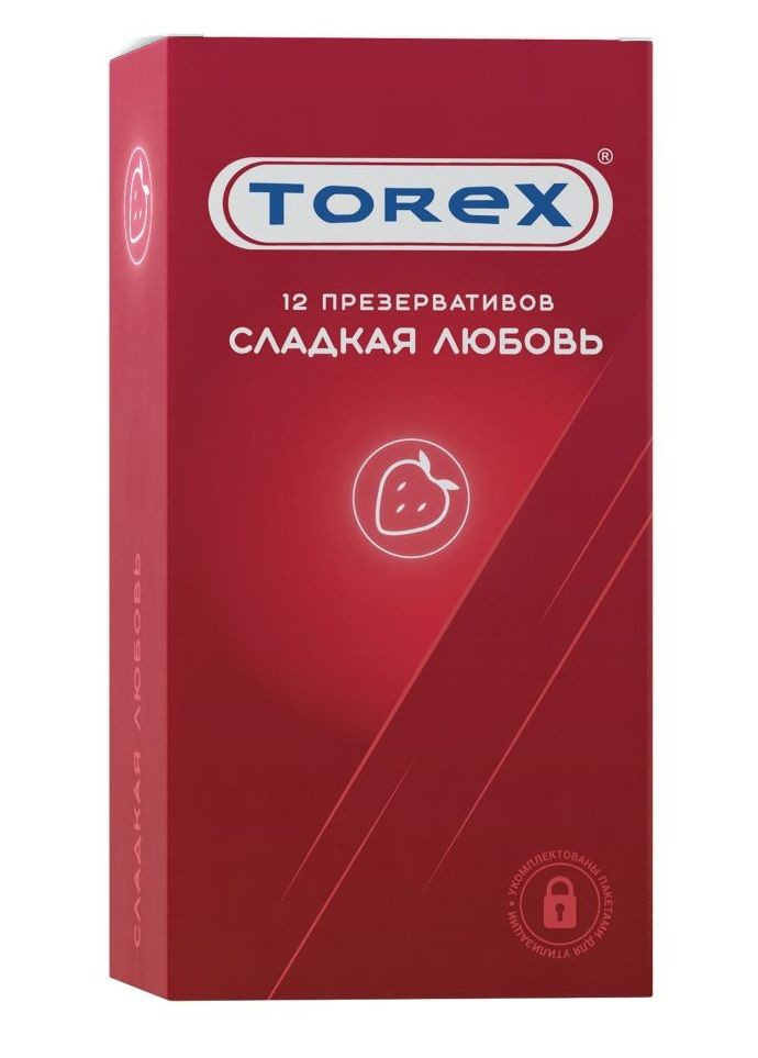 Презервативы Torex  Сладкая любовь  с ароматом клубники - 12 шт. 
