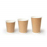 Стакан бумажный одноразовый двухслойный[18шт];картон;400мл;D=90,H=135мм;св.корич.