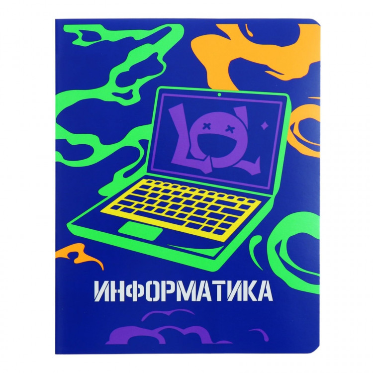 Тетрадь предметная  Неоновые истории , 48 листов в клетку,  Информатика , обложка мелованный картон, ВД-лак, неон, блок офсет 