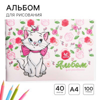 Альбом для рисования А4, 40 листов 100 г/м², на скрепке, Коты аристократы_-
