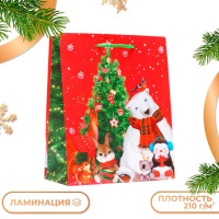Новый год. Пакет подарочный  Зверята , 18 х 22,3 х 10 см.