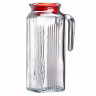 Кувшин «Фриго» с крышкой;стекло;1л;D=97,H=181,L=125мм;прозр.,красный