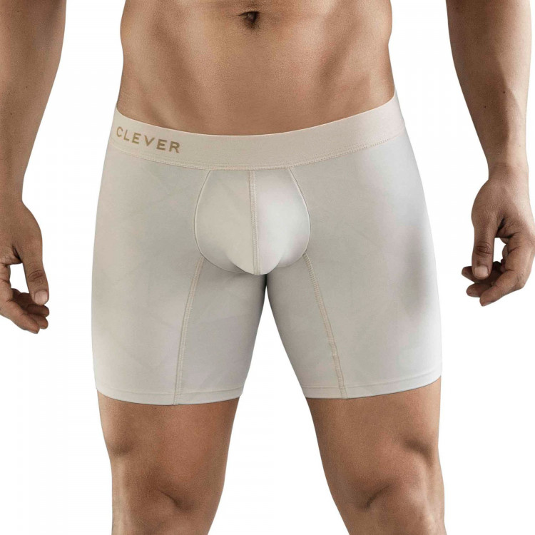 Бежевые мужские трусы-боксеры Clever Genie Long Boxer 