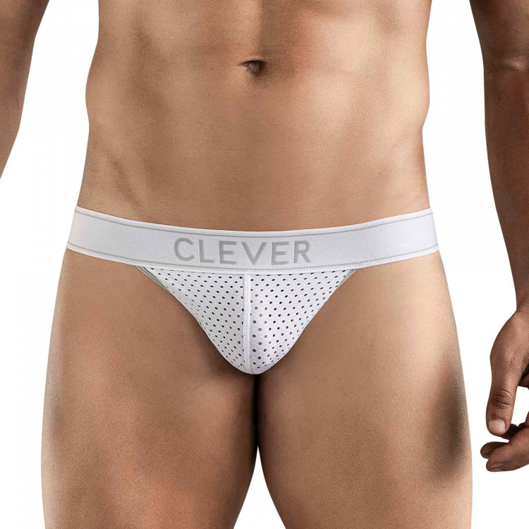 Белые перфорированные трусы-джоки Clever Ambar Jockstrap 