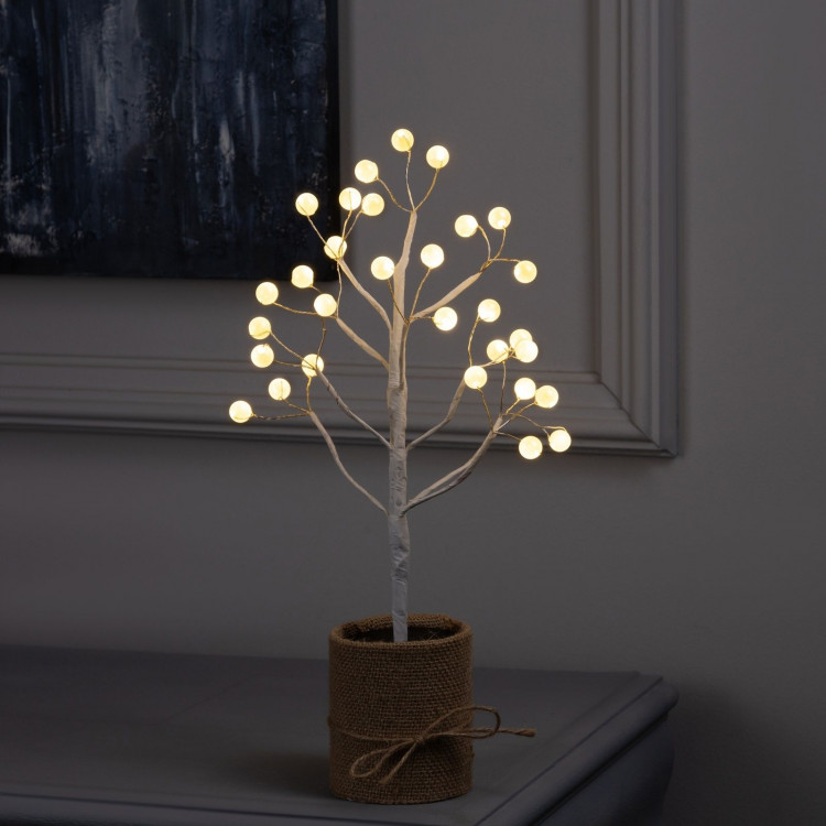 Светодиодный куст «Шарики» 35 см, 30 LED, батарейки AAx3 (нет в комплекте), свечение тёплое белое 