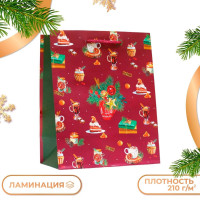 Новый год. Пакет подарочный  Новгодние сладости , 18 х 22,3 х 10 см.