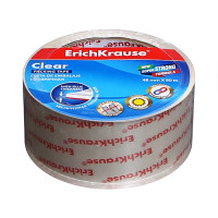 Клейкая лента упаковочная ErichKrause  Clear , 48 мм х 50 м, 60 мкм, прозрачная, цена за 1 шт.