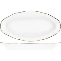 Селедочница «Голубка»;фарфор;,L=25,B=12,5см;белый,золотой